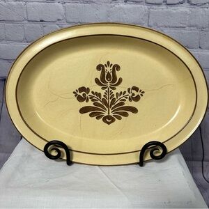 Vintage Pfaltzgraff Village Pattern Oval Ceramic Platter